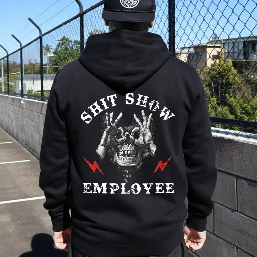 Sht Show Employee Graphic T-Shirt – Funny Work Humor Skull Tee