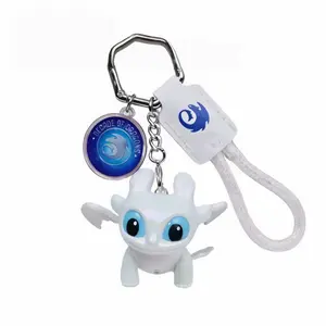 Flying Dragon Trainer Toothless Night Fury Glow-in-the-Dark Keychain with Sound and Light Backpack Accessory, Glow-in-the-Dark Toothless Keychain Cute Bag Charm, Car Key Chain Adorable Mini Figurine, Bag Accessory, Gift