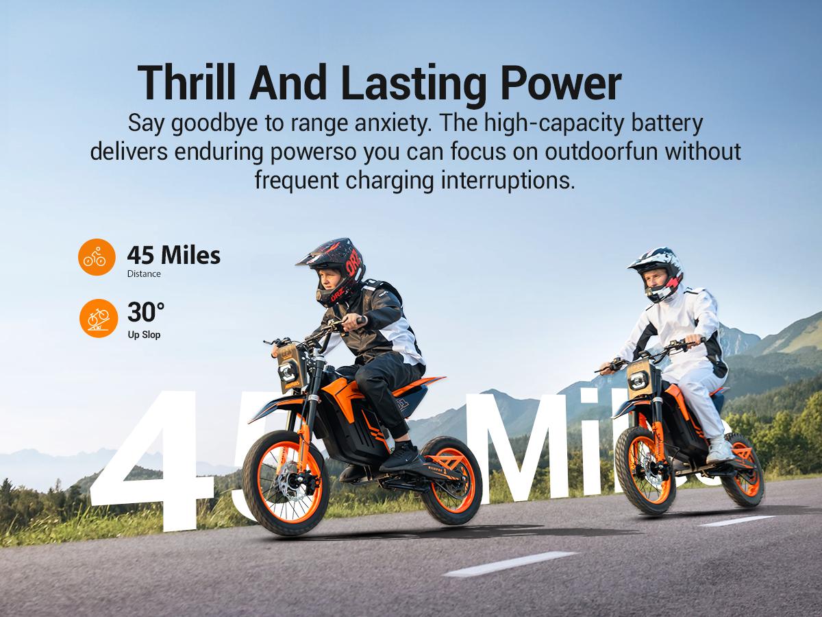HillMiles MilePop 1 Electric Bicycle — (3000W Peak) Power, equipped with a 48V 25Ah battery, offering a range of 35–45 miles; features hydraulic brakes, a full suspension system, and Bluetooth music functionality; an off-road electric bicycle. HillMiles MilePop 1 Electric Bicycle — (3000W Peak) Power, equipped with a 48V 25Ah battery, offering a range of 35–45 miles; features hydraulic brakes, a full suspension system, and Bluetooth music functionality; an off-road electric bicycle.