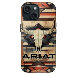 Ariat Native Bull Patterns Phone Case, Tough Phone case for iPhone 17 16 15 14 13 12 11Phone Cases Phone Cover Hard Case Tough 2-piece Phone Case