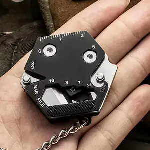 Multifunctional Mini Portable Folding Tool, Hexagonal Detachable Wrench Tool, Small Pocket Keychain, Outdoor Survival Hardware Tool, Portable Hand Tool