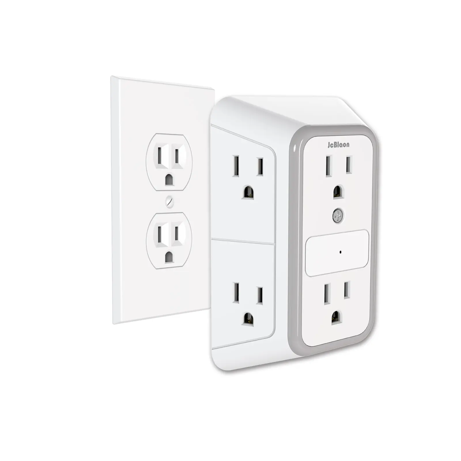 6-Outlet Wall Plug,  Adapter Spaced Outlets, 3-Prong, Multiple Plug, Quick and Easy Install, 3-Sided Power Strip with Adapter Spaced Outlets. Compatibility