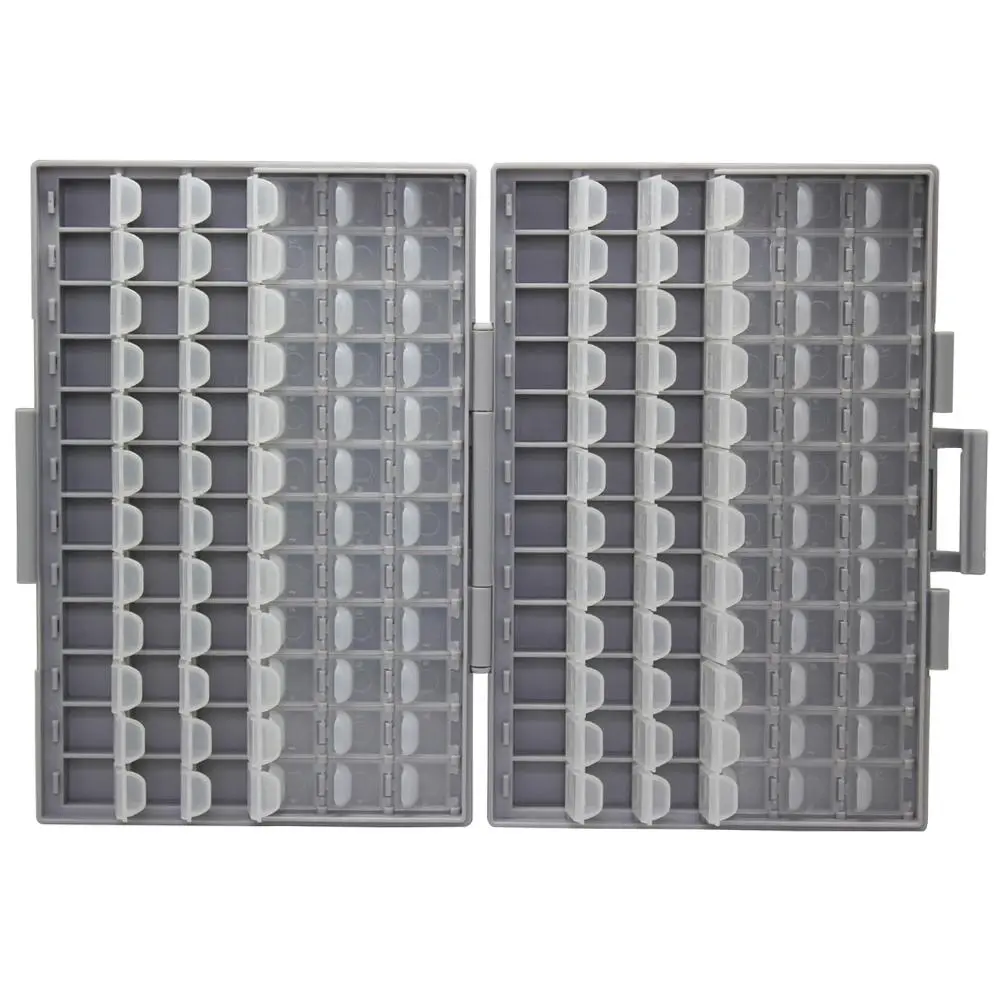 AideTek Box-all-144 Enclosure for Surface Mount Components 1206 0805 0603 0402 0201 Assorted Organizer 22.4cm x 14.5cm x 3.8cm Light Portable RoHS Certified - Compartment