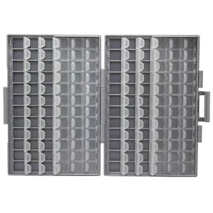 AideTek Box-all-144 Enclosure for Surface Mount Components 1206 0805 0603 0402 0201 Assorted Organizer 22.4cm x 14.5cm x 3.8cm Light Portable RoHS Certified - Compartment