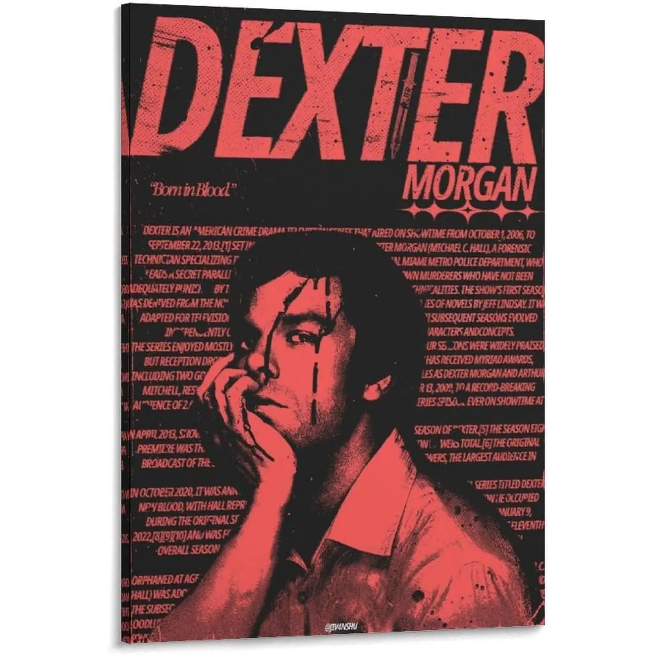 Colorful Artistic Dexter Movie Print Canvas Wall Art - Waterproof Home Supplies, Ideal Kid Room & Living Room Decor Gifts