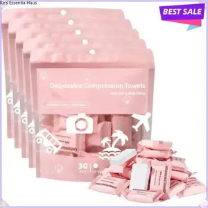 NEW 1 Pack 30-5 Pack 150 Compressed Towels Tablets Disposable Face Towels for Travel Camping Hiking  Count Size 9.4"x11.8"  Towels Suitable for Home Use Camping Hiking Travel Picnics and Gym Workouts Ideal For On-The-Go