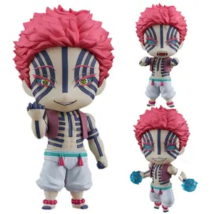 10cm/3.94in Kimetsu no Yaiba Anime Figure Upper Three Akaza Action Figure Kamado Tanjirou Figurine PVC Collection Model Doll Toy