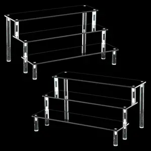 1-5 Tiers Display Rack Transparent Jewelry Necklace Bracelet Display Stand Holder Desktop Storage Shelf Perfume Doll Organizer