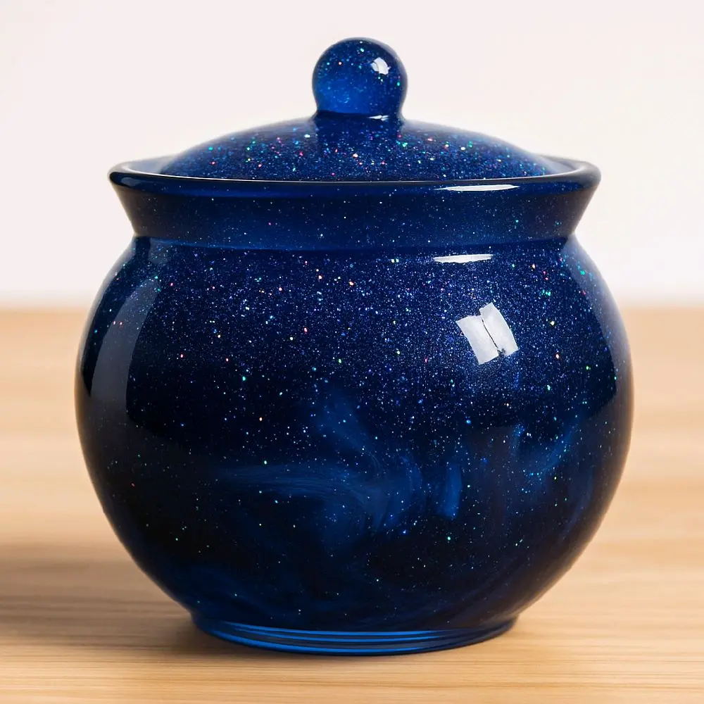 Handmade Galaxy Glitter Jar - Cosmic Design with Holographic Glitter & Crystal Clear Resin - Durable & Lightweight - Perfect for Home Decor & Crystal Storage