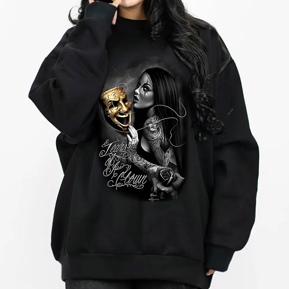 Tears of sad girl, Chicanos clothing , Lowrider clothing, Gangster clothes, Chicana shirt, Mexican Clothing Streetwear, Unisex Graphic Tee