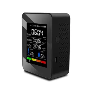 Desktop Carbon Dioxide Detector, Home Indoor Co2 Concentration Monitor, Office Humidity Meter, Classroom Air Quality Analyzer, Meeting Room Gas Sensor