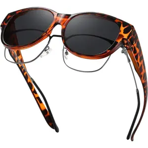 Fit Over Glasses Polarized Sunglasses for Women & Men, Stylish Cat Eye Design Sun Glasses 100% UV Protection