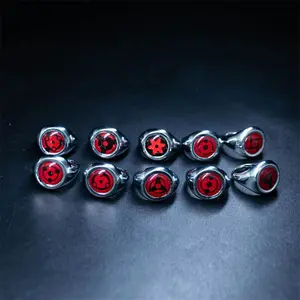 Naruto Uchiha Itachi Obito Sharingan Sasuke Madara Akatsuki Organization Ring Cosplay Ring Bride Accessories Bridal Jewelry Set Statement Multi Ring Stacking Ring Set