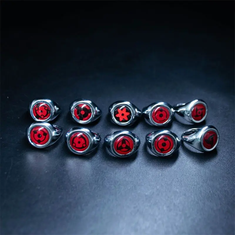 Naruto Uchiha Itachi Obito Sharingan Sasuke Madara Akatsuki Organization Ring Cosplay Ring Bride Accessories Bridal Jewelry Set Statement Multi Ring Stacking Ring Set Stackable Ring Stackable Engagement Ring
