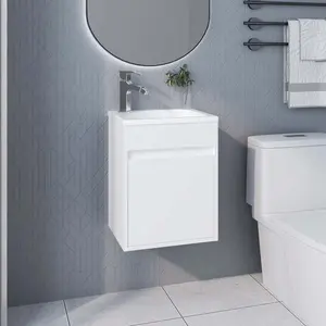 White Bathroom Floating Vanity with Sink and 1 Door White Bathroom Floating Vanity with Sink and 1 Door
