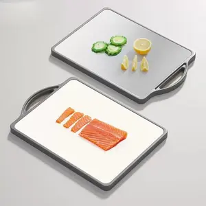 Dual-Sided Cutting Board | Pure  (Lightweight & Durable)/ Wheat Straw PP (Natural Slip-Resistant) | Large Size 15.2x10.4 Inches | Kitchen, Restaurant, Picnic Use Stainless