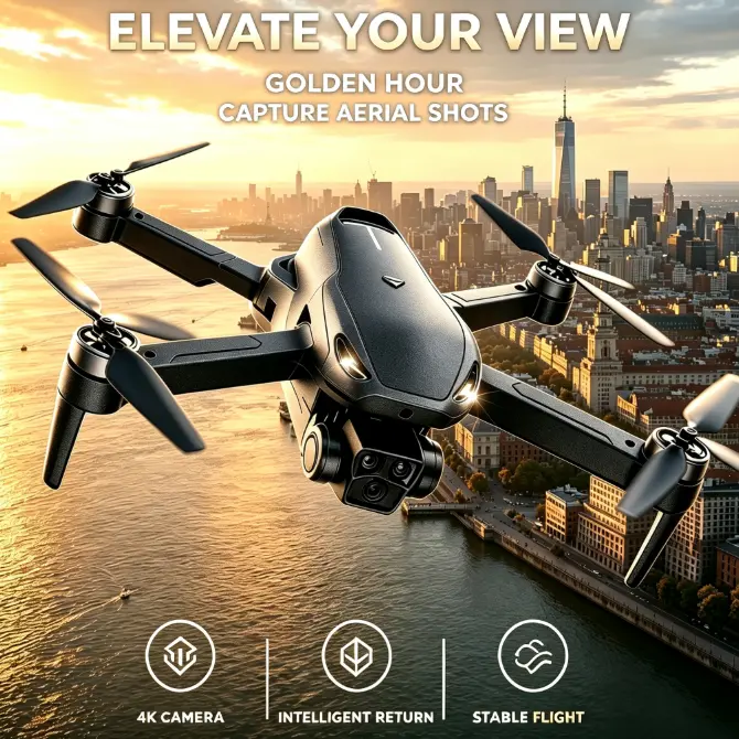 2026 M8 Pro Drone – 4K EIS Camera, GPS & 5G WiFi FPV, Brushless Motor, Optical Flow Hover, Smart Obstacle Avoidance, Auto Return, 360° Stunt Roll, Dual Batteries Included