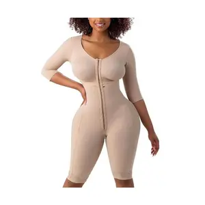 Women's Post-Plastic Surgery First Stage Full Body Compression Faja, Horizontal Hook Closure, Padded Tape Shapewear Belt