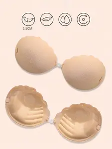 Breathable Silicone Bra Tape, No-Strap Push-Up Chest Enhancer, Self-Adhesive Breast Lift Pads for Wedding Dresses, Small Bust Support Women Underwear