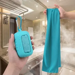 Ultra-Fast Drying Microfiber Cooling Towel for Gym, Travel & Outdoor Sports - Portable Quick-Dry Absorbent Breathable Fabric with Silicone Pouch for Running, Swimming, Yoga, Camping & Fitness