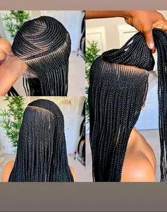 Black  36inches 360 full lace Braided Wig 006 - Luxury Braided Wig Style with Easy Styling & Comfortable Design for a Distinctive Look