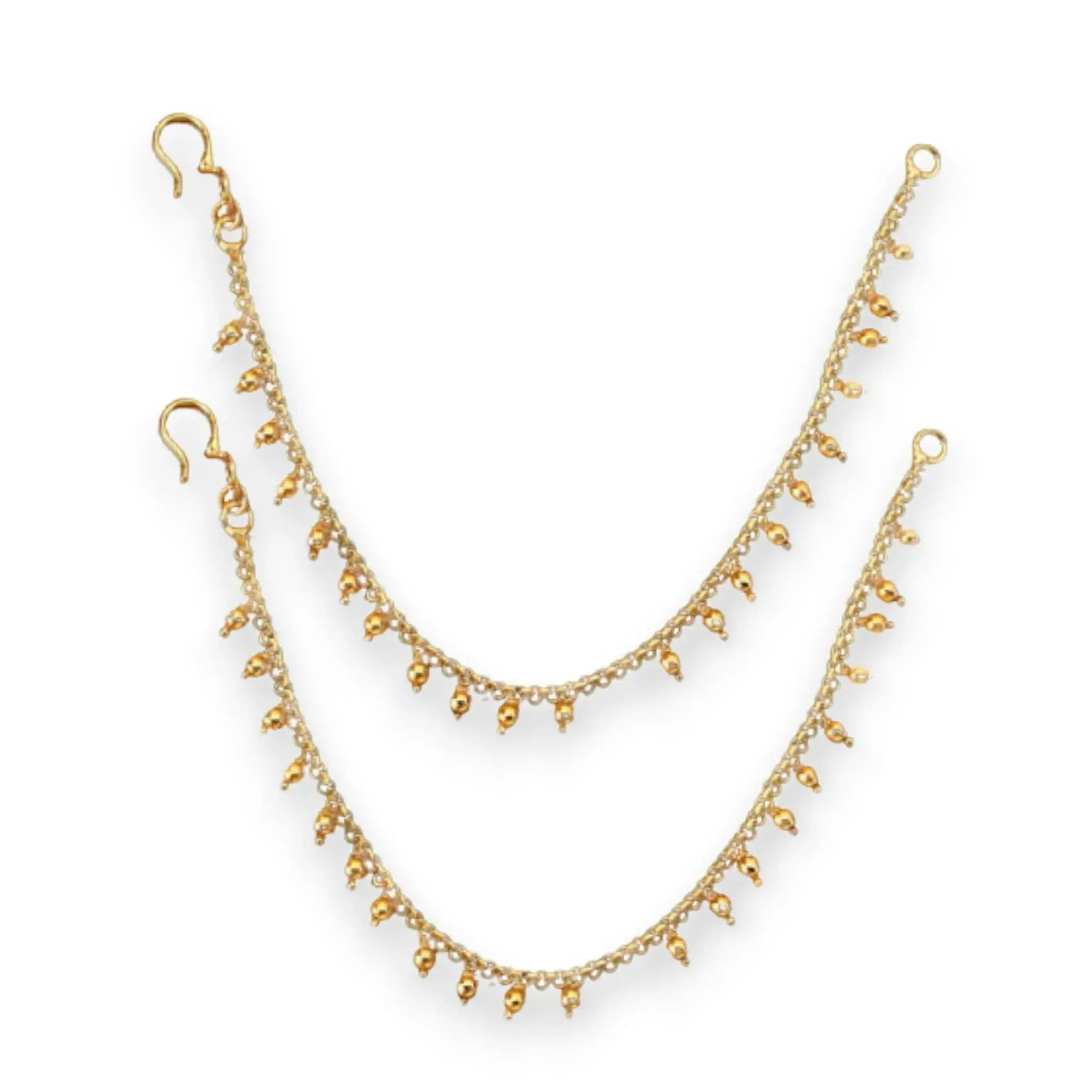 Elegant Indian Ear Chains for Women | Beautiful Gold-Tone Faux Pearl Design for Weddings & Celebrations | Timeless Bridal Accessory | Elevate Indian Style
