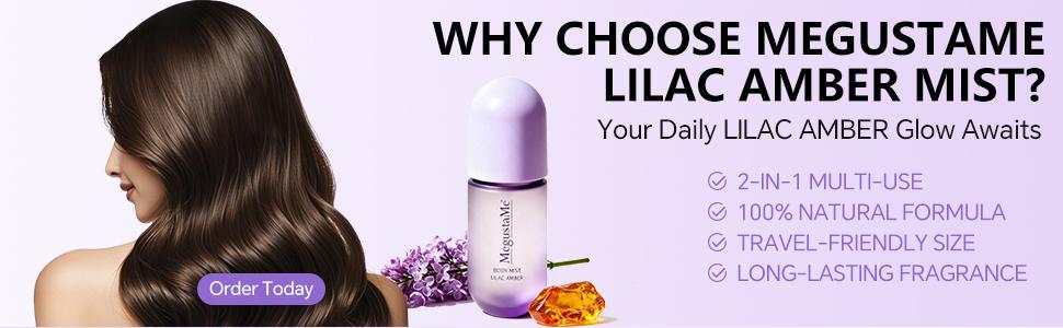 MegustaMe Coconut & Vanilla + Lilac Amber Hair & Body Mist Duo - 2-in-1 Spray for Hair & Skin - 100% Natural Extracts - No Buildup, Non-Greasy - Travel-Friendly - Refreshes & Hydrates Between Washes