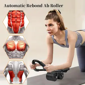 [Automatic Rebound Ab Roller] Automatic Rebound Ab Roller Wheel - Elbow Support, Automatic Return for Core Strength Training - Abs Roller for Men and Women