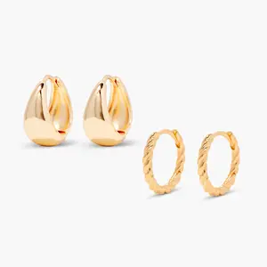 Lottie Earring Set of Two in Gold by Brook and York