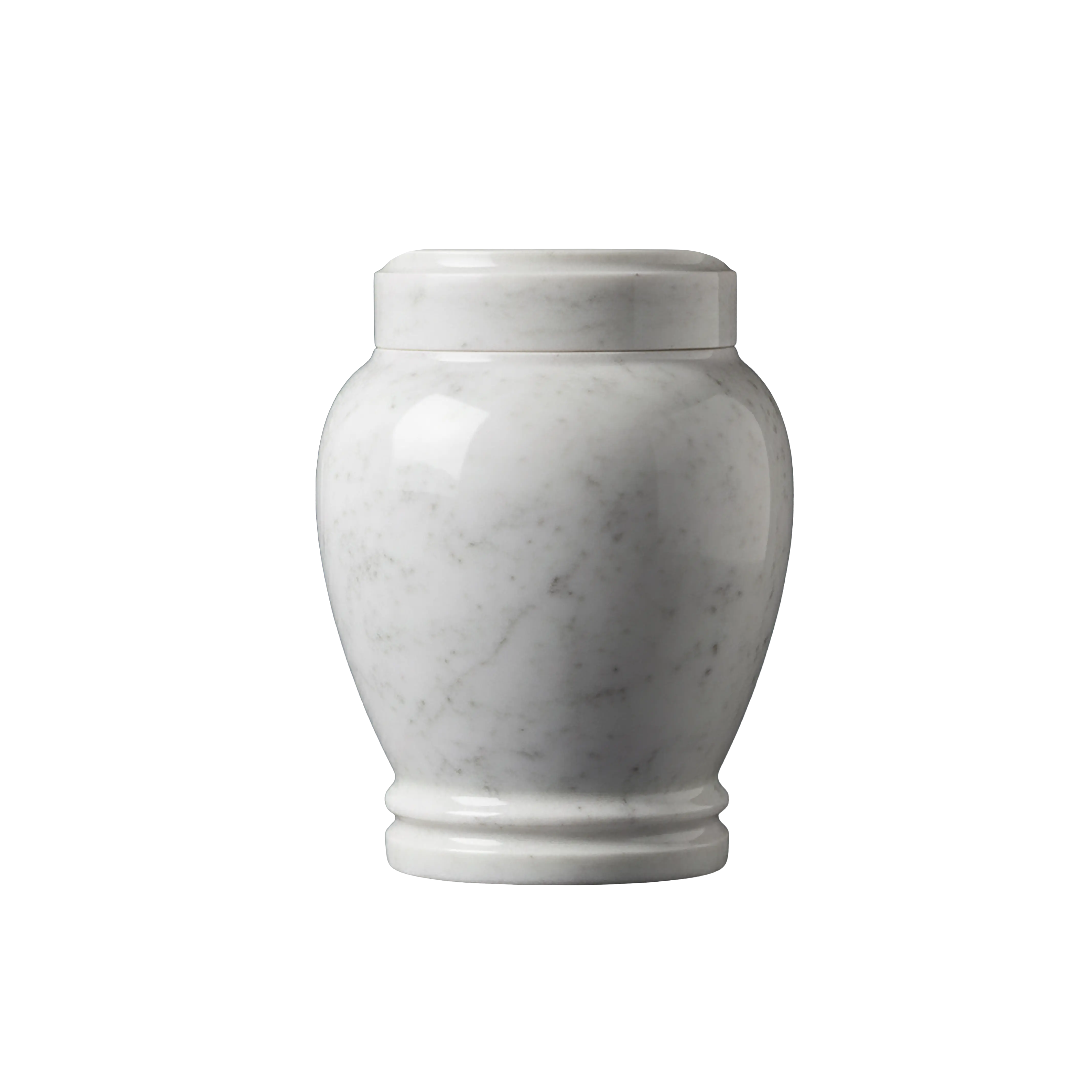 Natural Carrara White Marble Vase with Lid | Handcrafted Solid Stone Decorative Jar | Polished Grey Veined Marble Canister | Luxury Home Décor Accent for Shelf, Mantel, Console Table, Entryway, Bedroom & Living Room | Minimalist Modern Gift, 6 Sizes