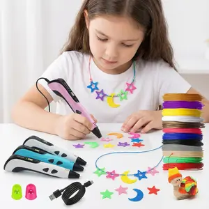 Christmas gifts, children's toys 3D Printing Pen with USB Type-C Charging Set Powered DIY Arts Crafts Tool with Finger Protector Photo Album Stand PLA Filament Refills Ideal Gift for Birthday Christmas Fathersdaygift
