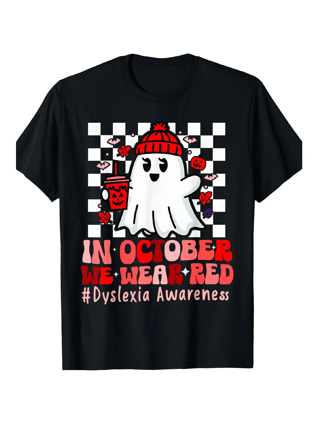Men'S  Women'S Halloween T-Shirt - Dyslexia Awaren unisex soft cotton short sleeve t shirt, vintage graphic casual tee for men women teens, perfect birthday holiday gift for camping travel gym daily street  wear