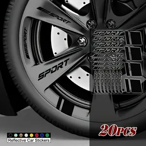 Car wheel decals, stickers for marking the sporty racing wheels, can be easily stuck on, used once only, with irregular shapes