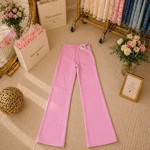 Pantalon denim rosa