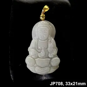 Natural Jade Jadeite Pendant 'The Buddha' for happiness and health, Free Necklace