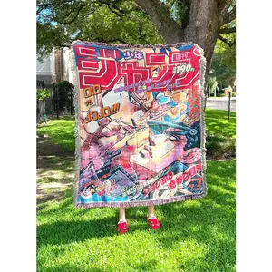 Anime Woven Blanket | Tapestry Throw for Anime Fans | Custom Wall Hanging Unique Room Decor Woven Blanket Woven Blanket