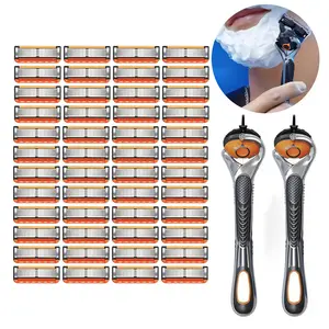 Razor Blade & Handle,Sharp Handheld Razor Blade,Men's Razor Blade Replacement,Head Shaver,Stainless Blades.