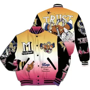 Dunkare Air Griffey Max Los Angeles 1s Varsity Jacket, Trust No One Snake-Bite Street Style All Over Print Letterman Jackets