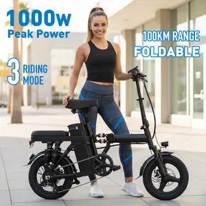 Memorial Day Adult Folding Ebike - 500W Motor, 14-Level Shock Absorption System, 48V 15Ah Battery, 45km Range, Included Wheel Pedals & Charger, for Adults, Ebike For Adults