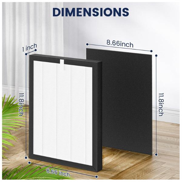 ProHEPA 9000 Replacement Filter Compatible with VEVA 9000 Air Purifiers, 2 Pack H13 True HEPA Premium HEPA Replacement Filters & 8 Activated Carbon Pre-Filters ProHEPA 9000 Replacement Filter Compatible with VEVA 9000 Air Purifiers, 2 Pack H13 True HEPA Premium HEPA Replacement Filters & 8 Activated Carbon Pre-Filters