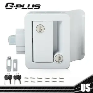 RV Camper Trailer Motorhome Paddle Entry Door Lock Latch Handle Deadbolt White