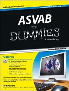 USED-ASVAB For Dummies, Premier Plus (with Free Online Practice Tests) by Rod Powers (Paperback)