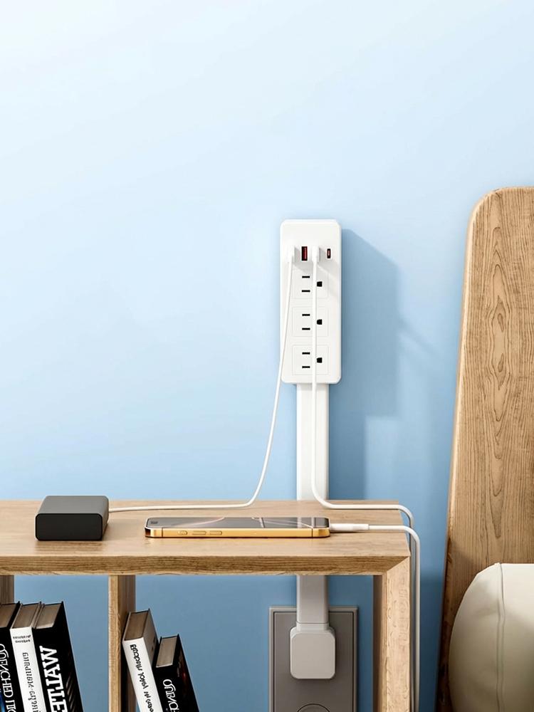 Compact Home Supplies Outlet Splitter Expander - 180° Rotatable Wall Plug Extender, Telescopic Adjustable Length, Security-Upgraded, for Behind Couch, Nightstand Power Access Expansion Compact Home Supplies Outlet Splitter Expander - 180° Rotatable Wall Plug Extender, Telescopic Adjustable Length, Security-Upgraded, for Behind Couch, Nightstand Power Access Expansion