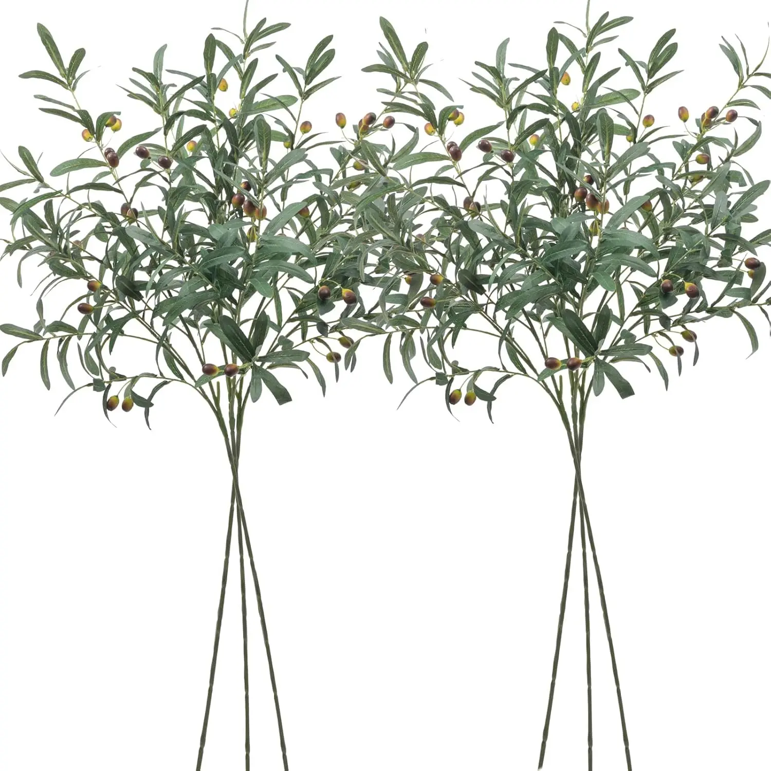 6 count  Olive Branches for Vases 39" Tall Long Greenery Stems Faux Olive Tree Branches Artificial Olive Leaf Stems with Olive Fruits   for Home Wedding Greenery Decor