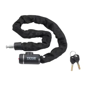 VEVOR Bike Chain Lock, 2.79 Ft Combination Bicycle Chain Lock with 2 Keys, Heavy Duty Anti-Theft High Security Bike Locks, Perfect for Bike, Motorcycle, Scooter, Bicycle, Door, Fence or Gate, 8mm