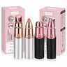 OANVA Women's Compact 2-in-1 USB Rechargeable Face Trimmer - Eyebrow Shaper with Precision Trim, Hypoallergenic Painless Grooming Tool, LED Light, Nose Hair Function, Discreet Look for Facial Areas, Includes Batteries