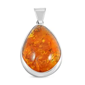 Baltic Amber Drop Pendant without Chain in Sterling Silver Christmas Gifts