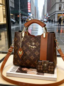 Women's Large Capacity Satchel Bag Set, Commuter Shoulder Crossbody Bag, Letter Print Handbag, Casual Tote Purse, Holiday Gift for Wife/mom