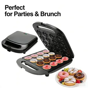 1PC Household Mini Electric Donut Maker, Food-Grade Non-Stick Coating Automatic Temperature Control 3-Minute Fast Baking, for Breakfast Afternoon Tea Home Baking - Mini Pancake Maker, Donut Machine, Quick Snack Cooker