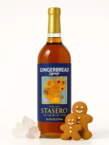 Stasero Gingerbread Syrup 25.4 fl oz Bottle - Versatile Concentrate for Coffee Espresso Teas Italian Sodas Lemonades Shakes Frappes Desserts and More Beverage